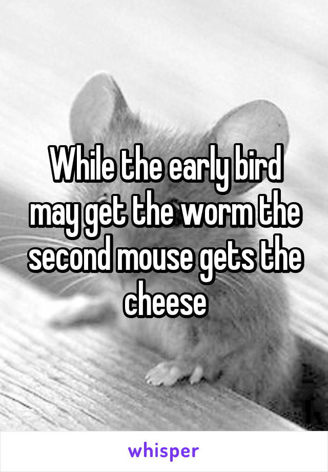 While the early bird may get the worm the second mouse gets the cheese