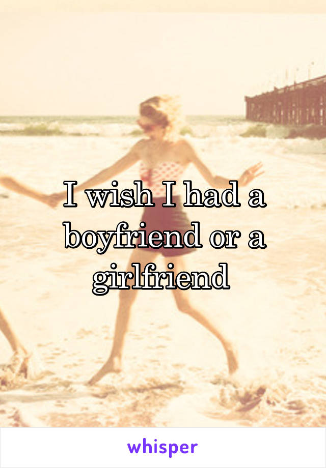 I wish I had a boyfriend or a girlfriend 