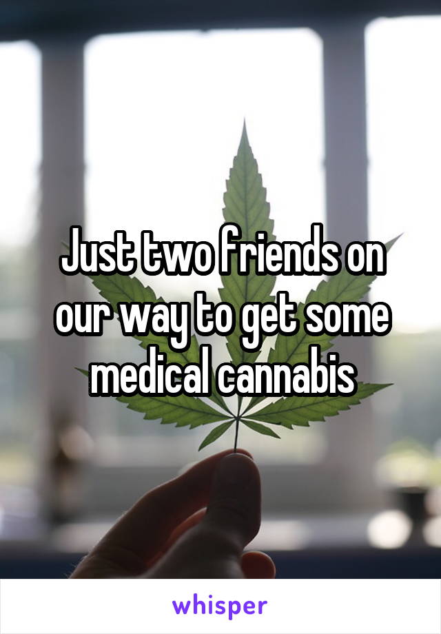 Just two friends on our way to get some medical cannabis