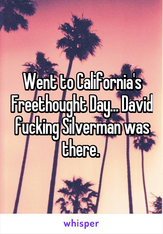 Went to California's Freethought Day... David fucking Silverman was there. 