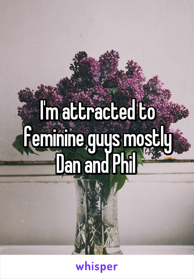 I'm attracted to feminine guys mostly Dan and Phil 