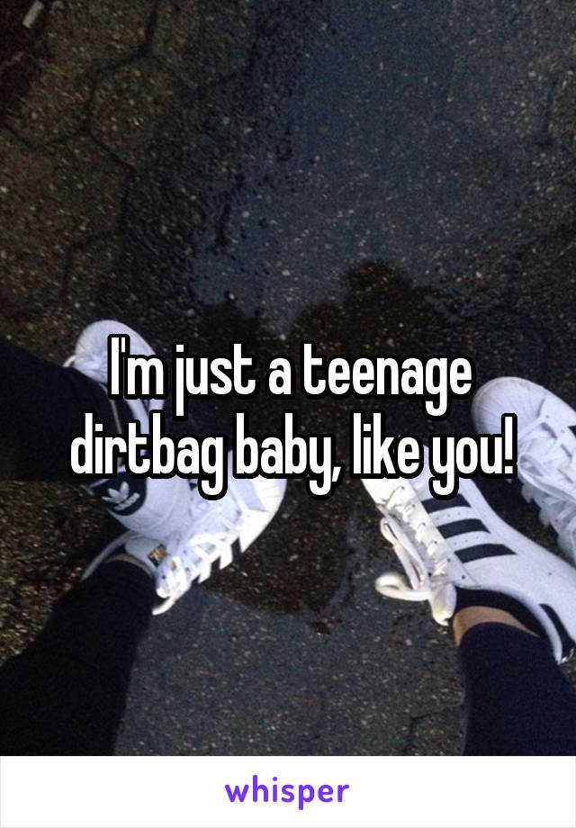 I'm just a teenage dirtbag baby, like you!