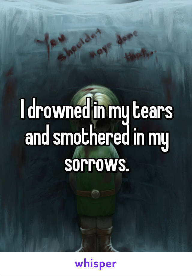 I drowned in my tears and smothered in my sorrows.