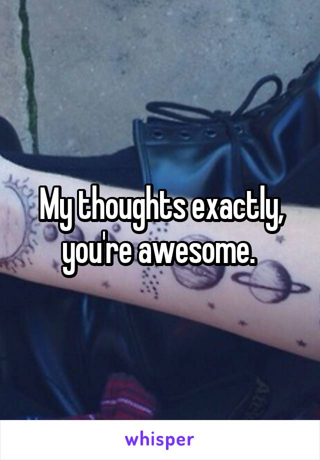 My thoughts exactly, you're awesome. 