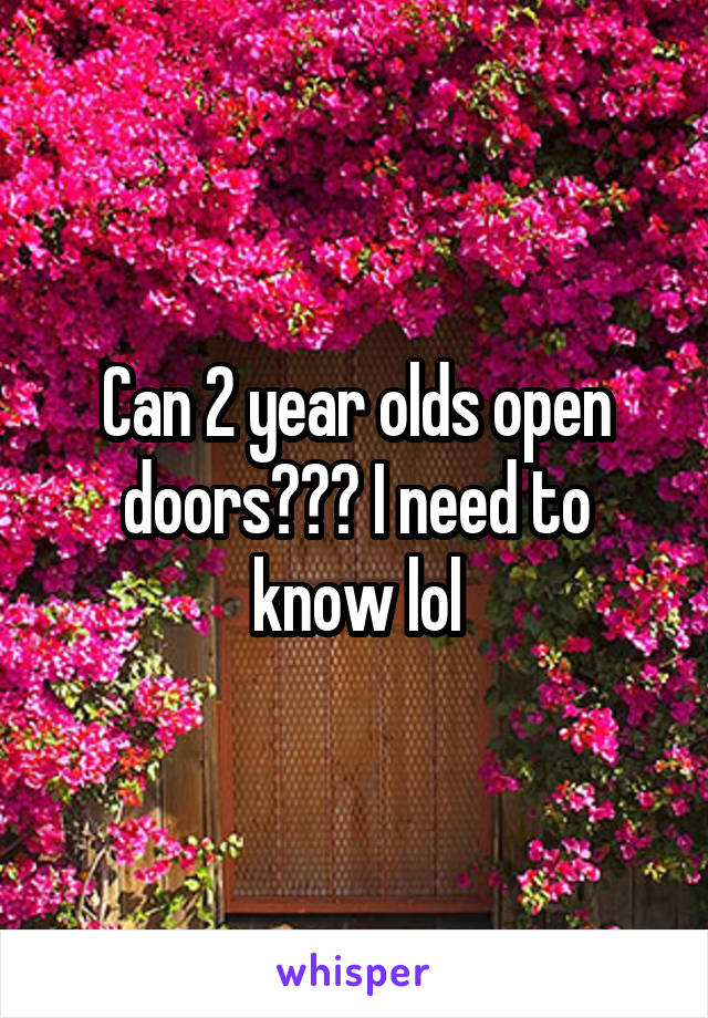 Can 2 year olds open doors??? I need to know lol