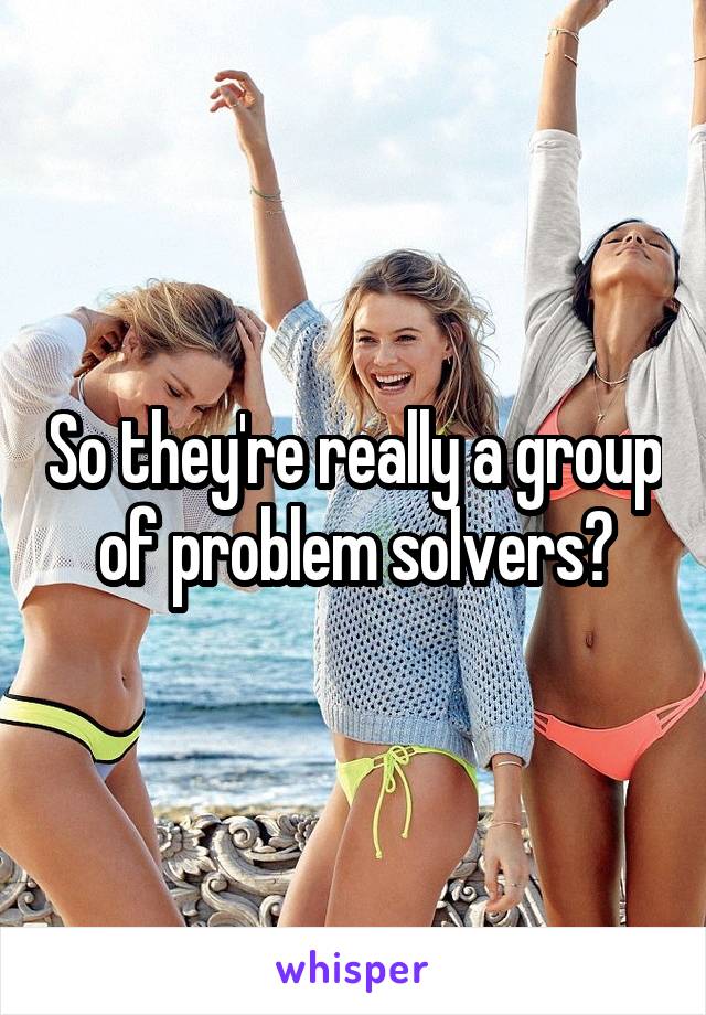 So they're really a group of problem solvers?