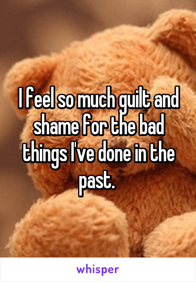 I feel so much guilt and shame for the bad things I've done in the past. 