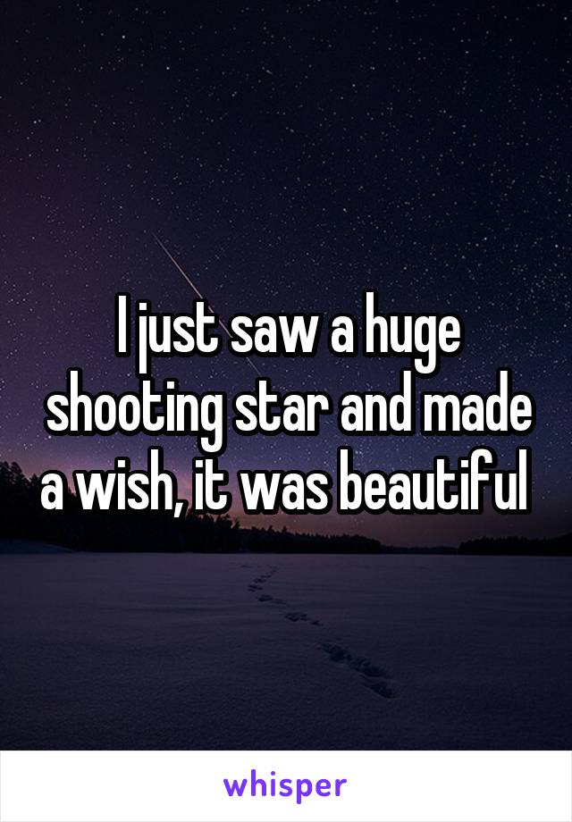 I just saw a huge shooting star and made a wish, it was beautiful 