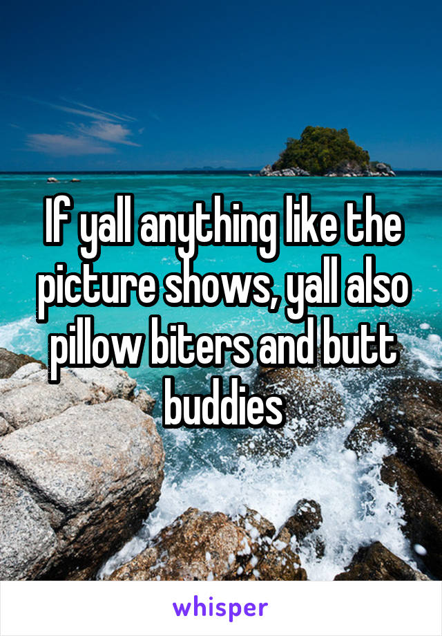 If yall anything like the picture shows, yall also pillow biters and butt buddies