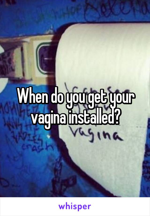 When do you get your vagina installed?