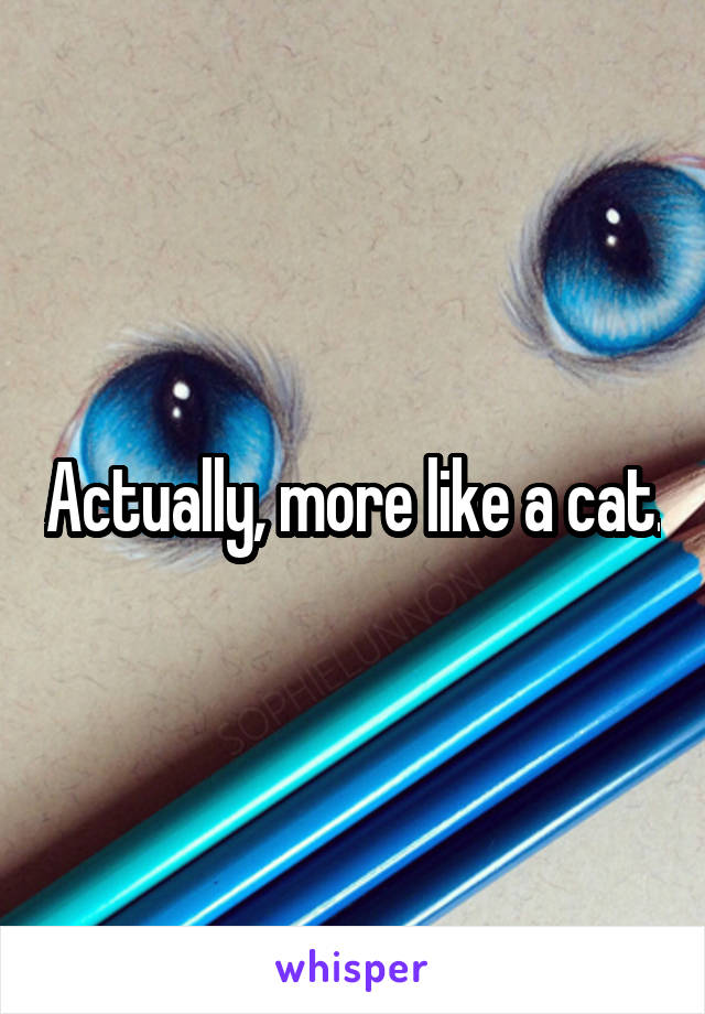 Actually, more like a cat.