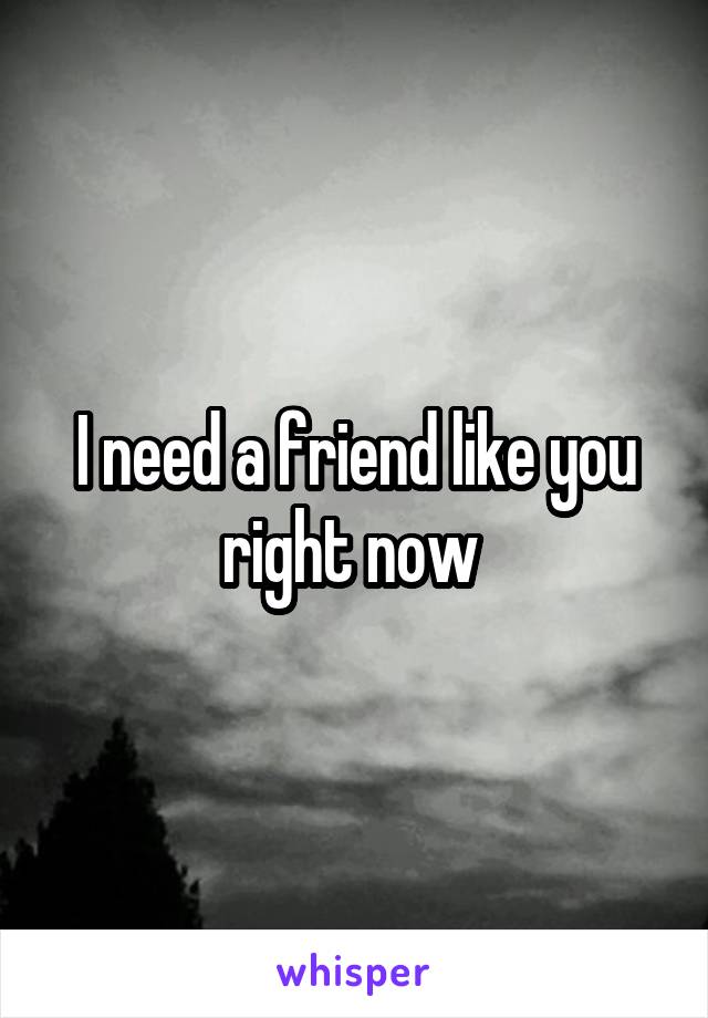 I need a friend like you right now 