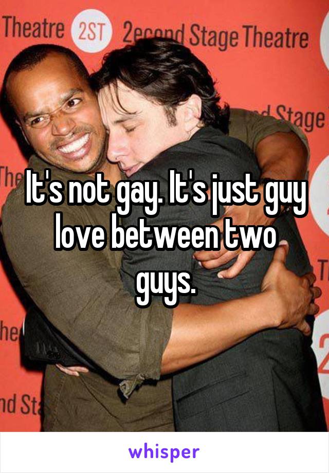 It's not gay. It's just guy love between two guys.