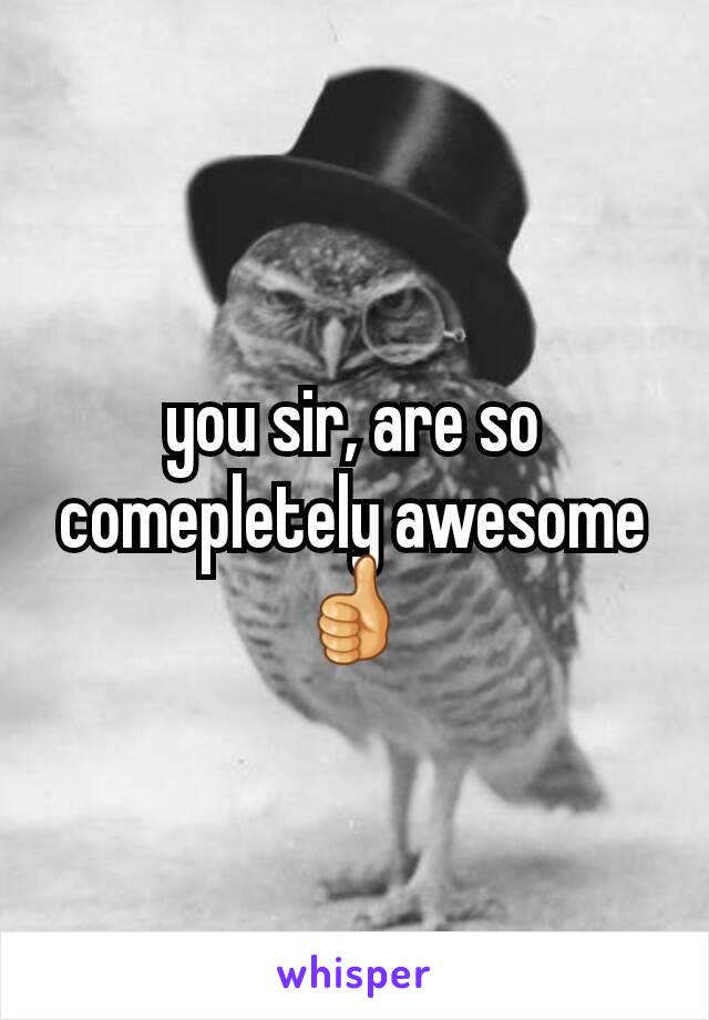 you sir, are so comepletely awesome 👍