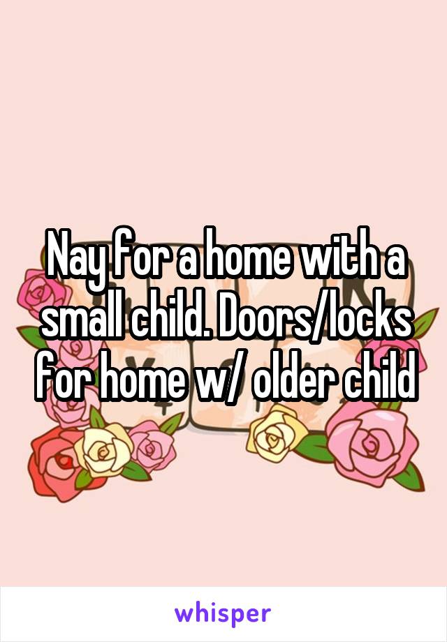 Nay for a home with a small child. Doors/locks for home w/ older child