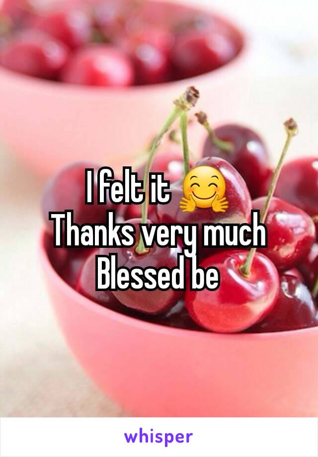 I felt it 🤗
Thanks very much
Blessed be