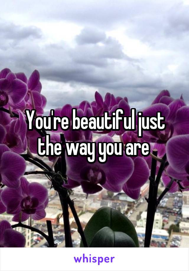 You're beautiful just the way you are 