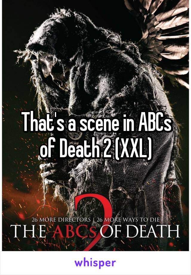 That's a scene in ABCs of Death 2 (XXL)