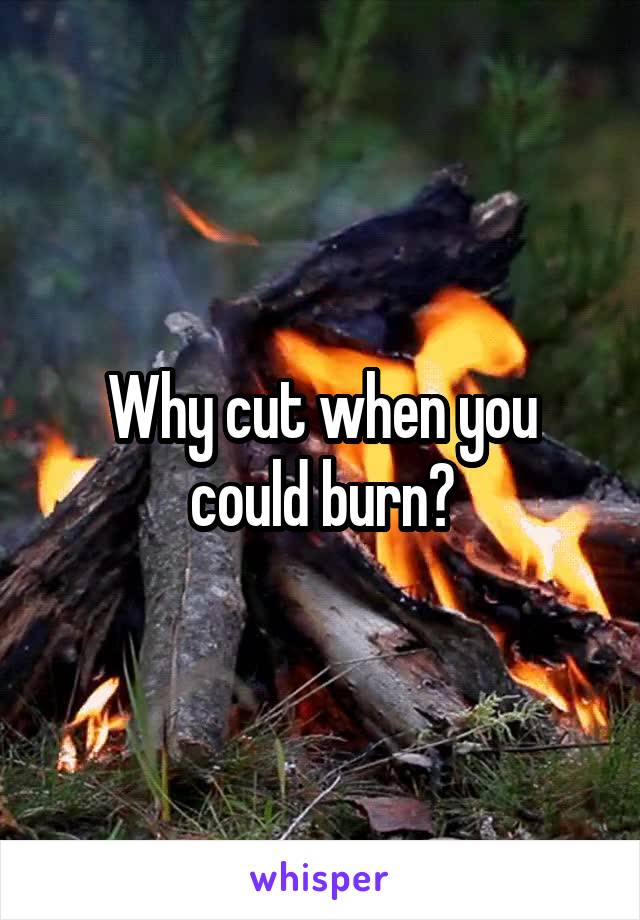 Why cut when you could burn?