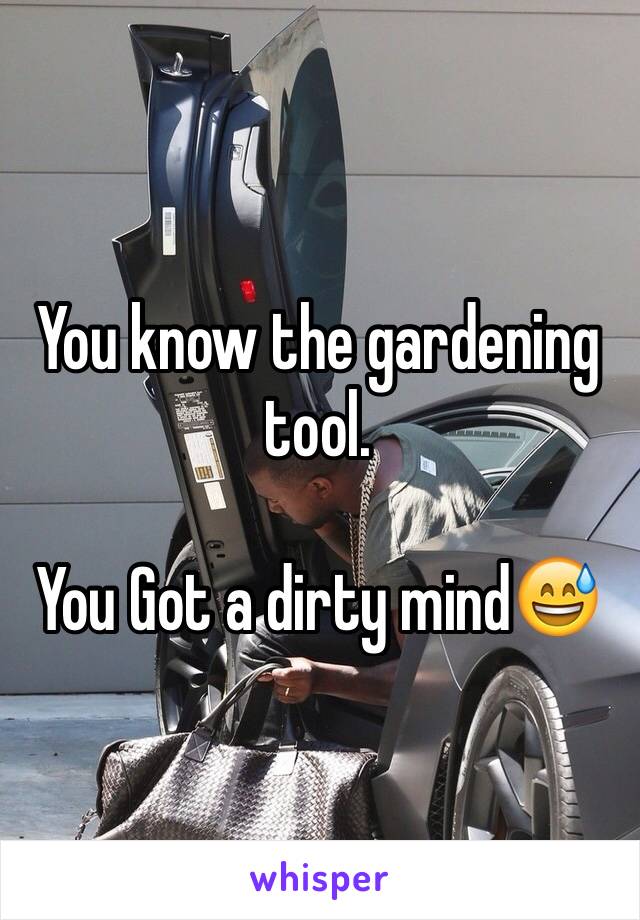 You know the gardening tool. 

You Got a dirty mind😅