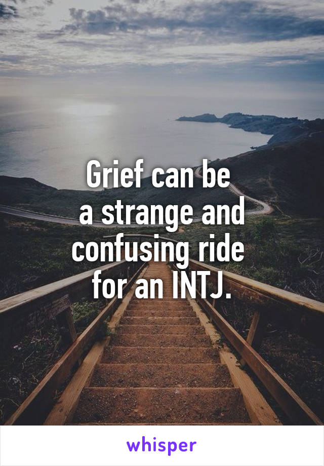 Grief can be 
a strange and confusing ride 
for an INTJ.