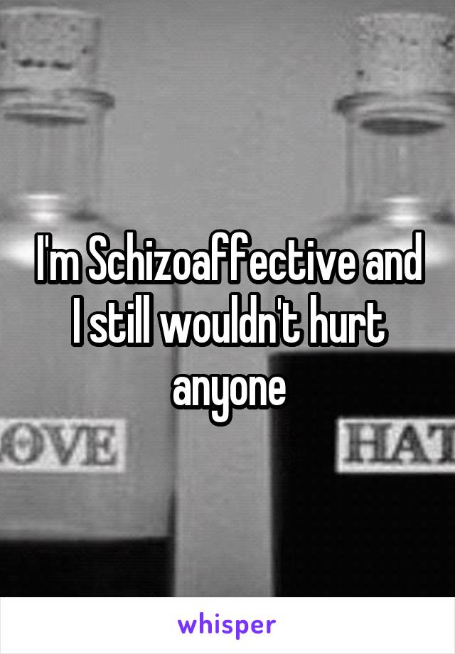 I'm Schizoaffective and I still wouldn't hurt anyone