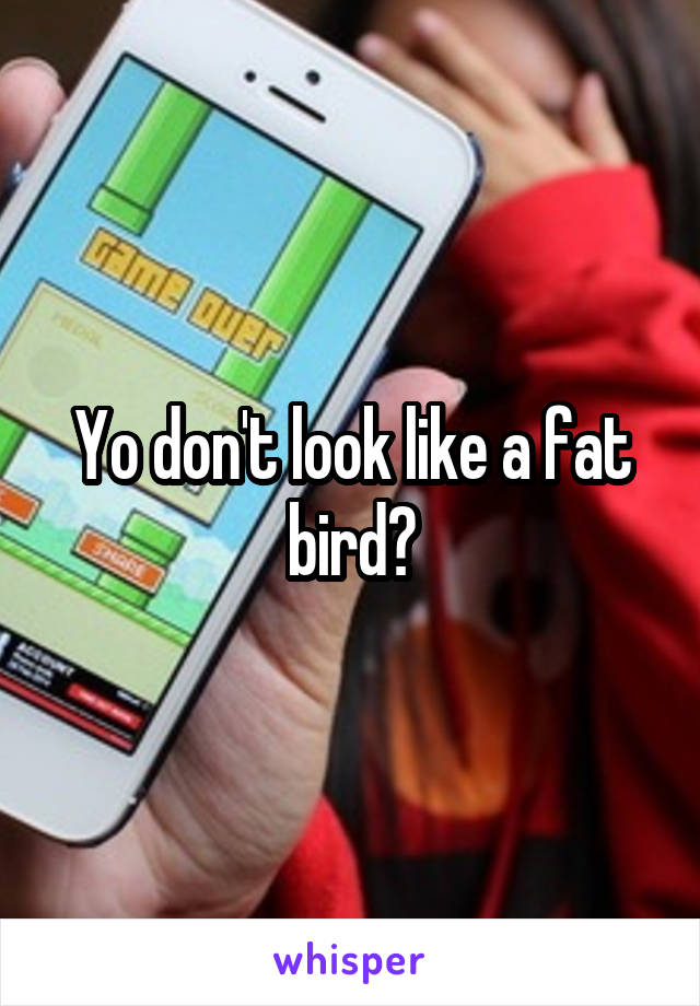 Yo don't look like a fat bird?