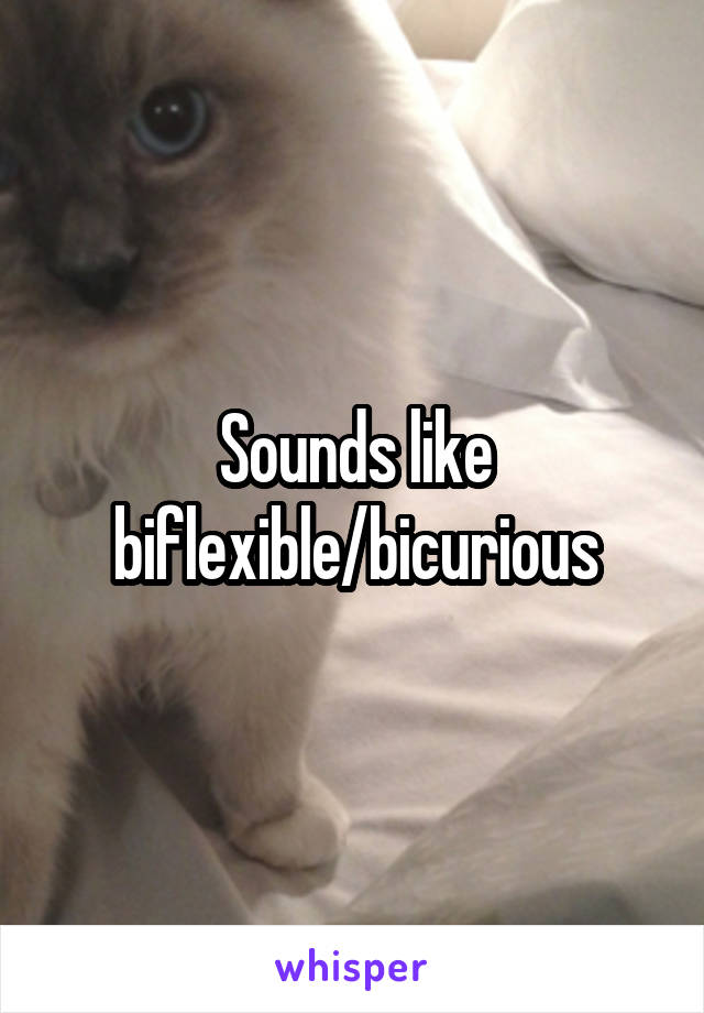 Sounds like biflexible/bicurious