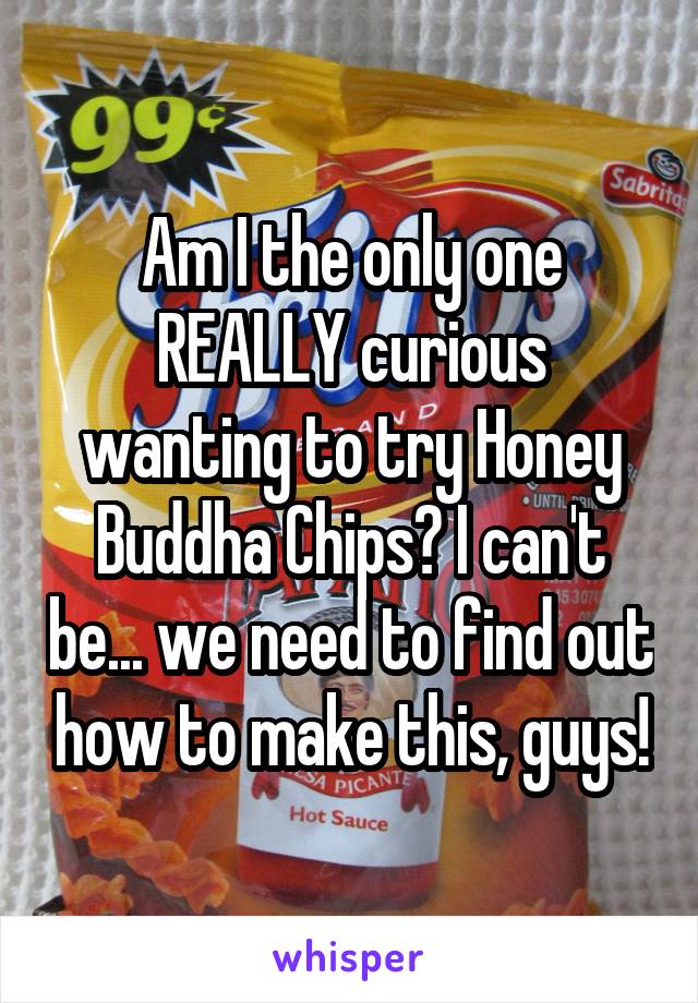 Am I the only one REALLY curious wanting to try Honey Buddha Chips? I can't be... we need to find out how to make this, guys!