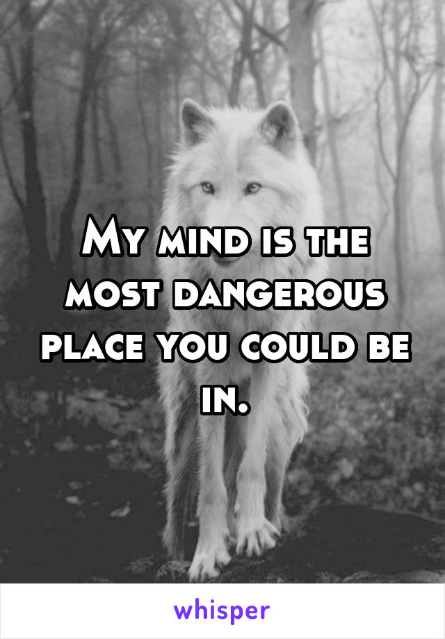 My mind is the most dangerous place you could be in.
