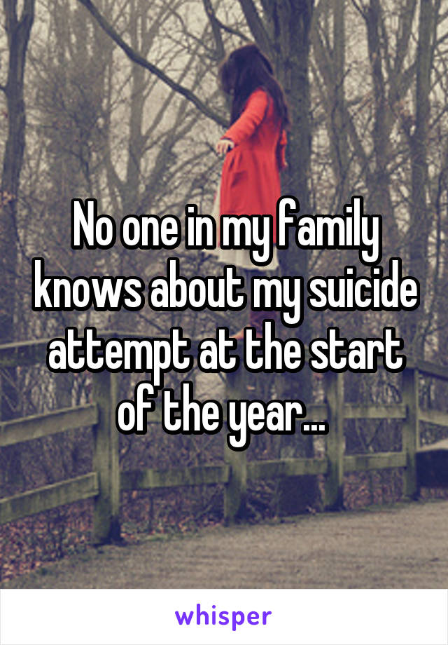 No one in my family knows about my suicide attempt at the start of the year... 