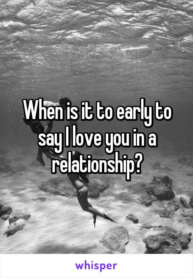 When is it to early to say I love you in a relationship?