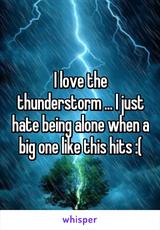 I love the thunderstorm ... I just hate being alone when a big one like this hits :(