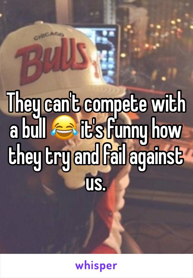 They can't compete with a bull 😂 it's funny how they try and fail against us.
