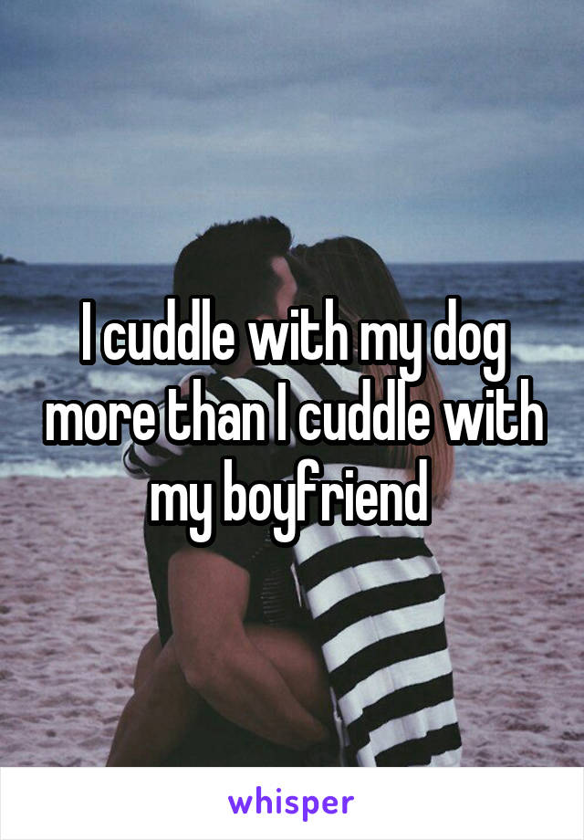I cuddle with my dog more than I cuddle with my boyfriend 