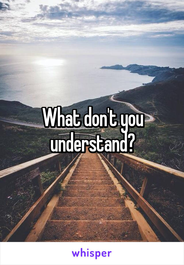 What don't you understand?