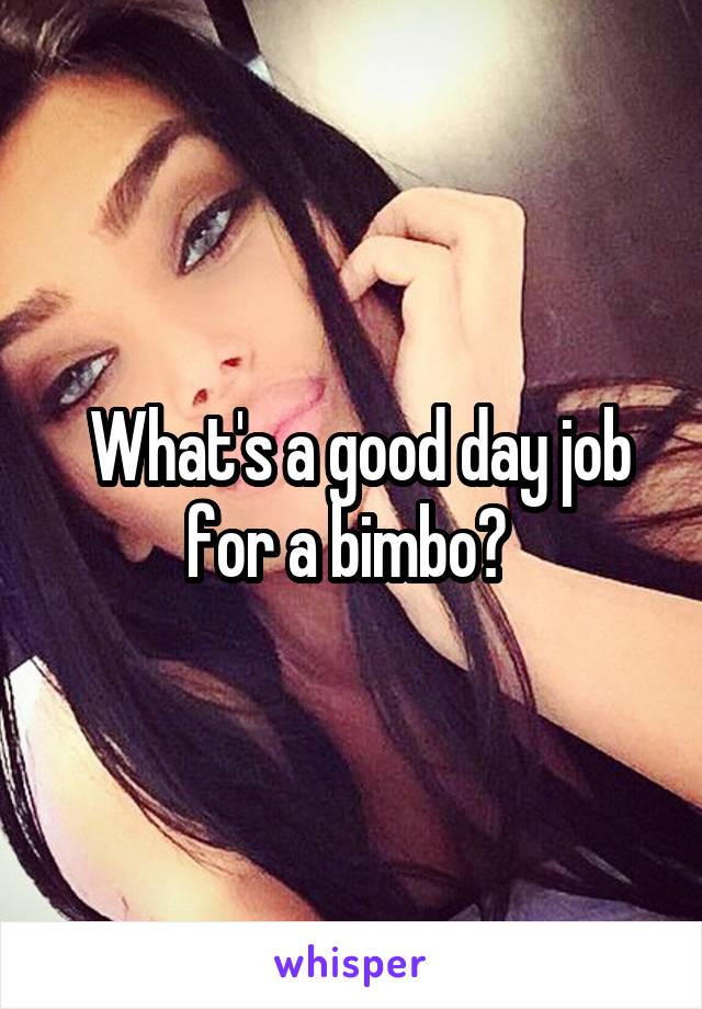  What's a good day job for a bimbo? 