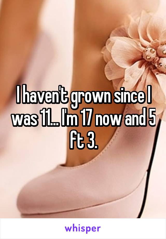 I haven't grown since I was 11... I'm 17 now and 5 ft 3.
