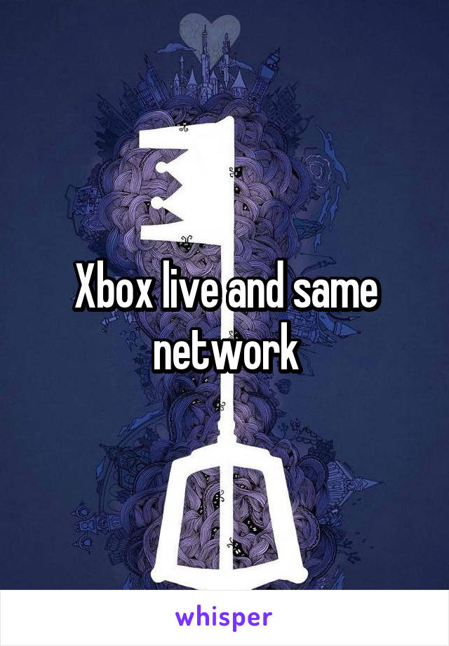 Xbox live and same network