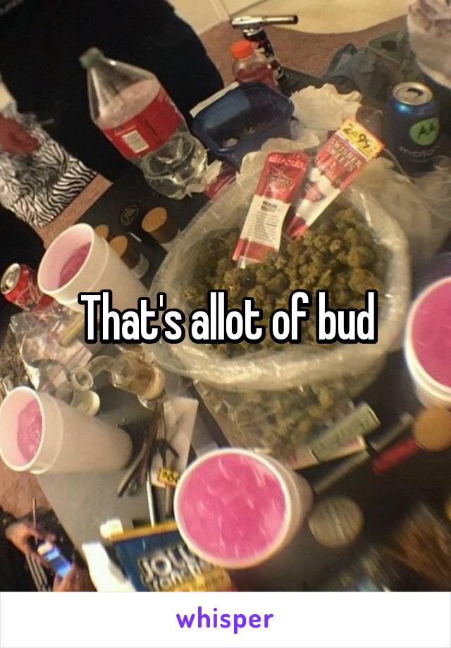 That's allot of bud