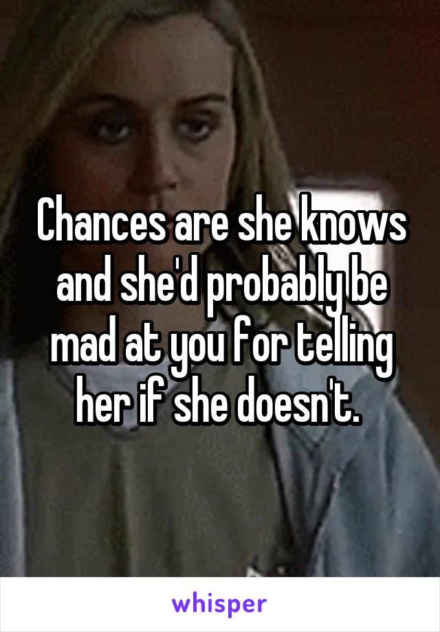 Chances are she knows and she'd probably be mad at you for telling her if she doesn't. 