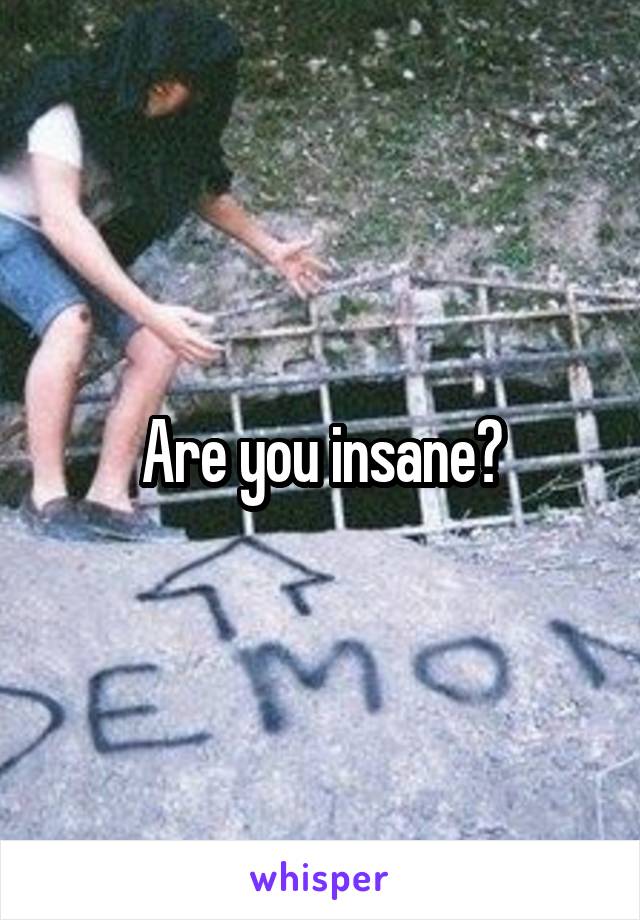 Are you insane?