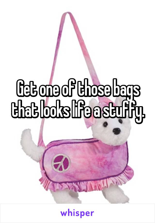 Get one of those bags that looks life a stuffy. 