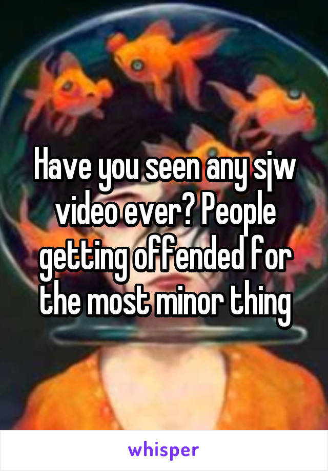 Have you seen any sjw video ever? People getting offended for the most minor thing