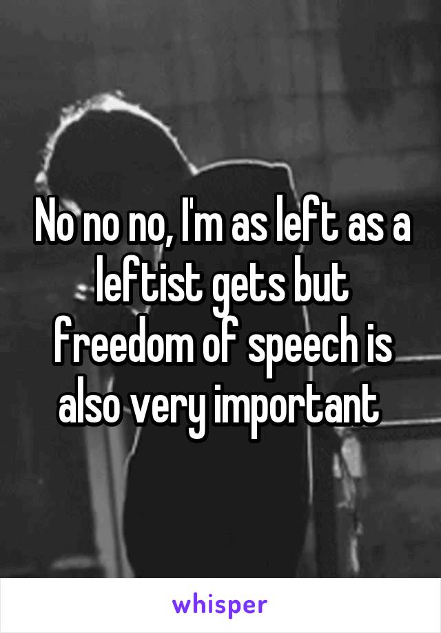 No no no, I'm as left as a leftist gets but freedom of speech is also very important 