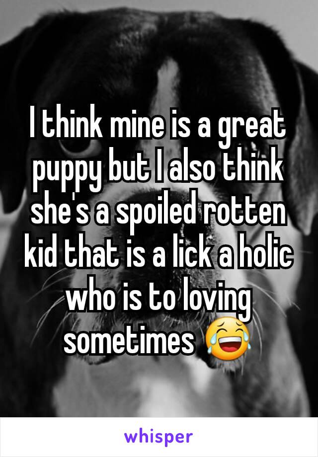 I think mine is a great puppy but I also think she's a spoiled rotten kid that is a lick a holic who is to loving sometimes 😂