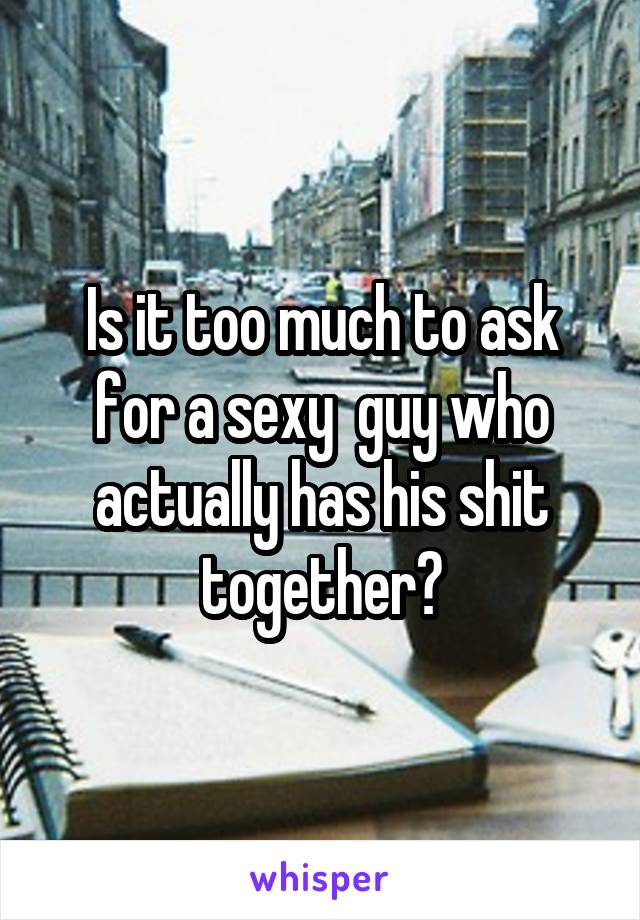 Is it too much to ask for a sexy  guy who actually has his shit together?