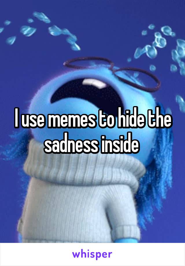 I use memes to hide the sadness inside 