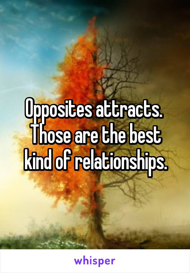 Opposites attracts. 
Those are the best kind of relationships.