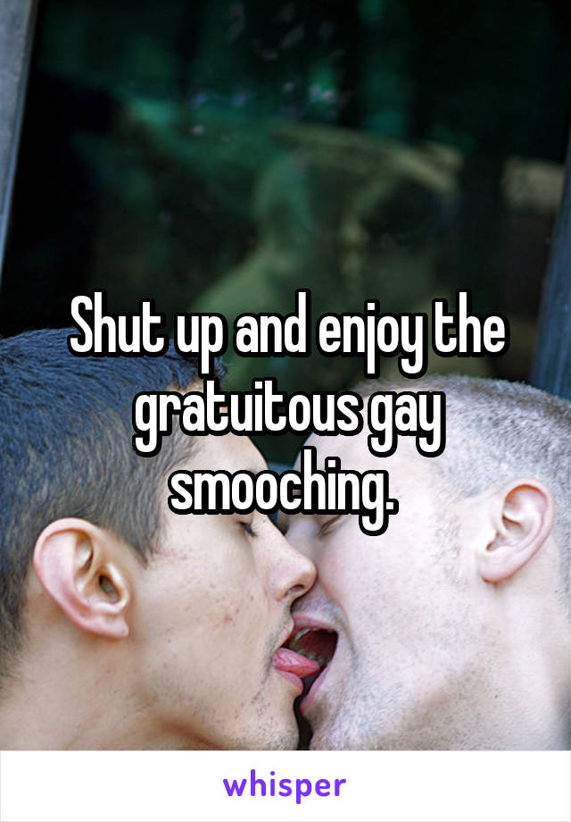 Shut up and enjoy the gratuitous gay smooching. 